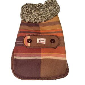 Woolrich Dog Jacket Lined Plaid Brown Size Small Winter Warm Puppy